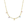 Handmade Small Fresh Niche Women's Clavicle Necklace With Zircon And Natural Stone Beads Geometric Style Electroplating Treatment Regular Chain
