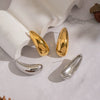 Handmade Smooth Geometric Arcshaped Stainless Steel Earrings With Vacuum Real Gold Plating For Women