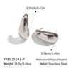 Handmade Smooth Geometric Arcshaped Stainless Steel Earrings With Vacuum Real Gold Plating For Women