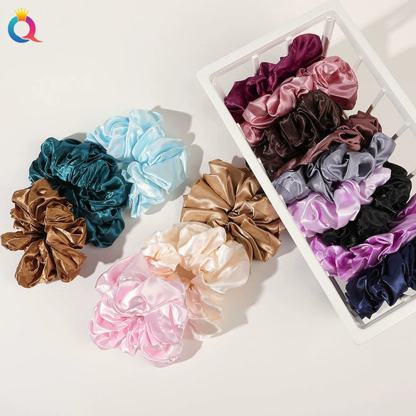 Handmade Solid Color Cloth Scrunchie Hair Tie For Women Loose Fit Personality Hair Accessory