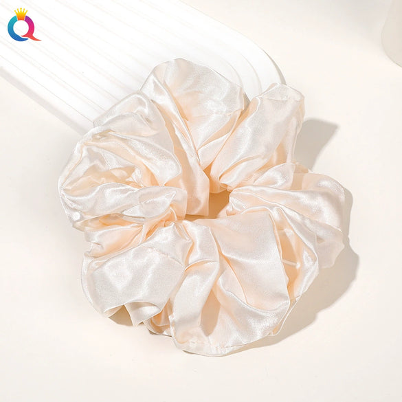 Handmade Solid Color Cloth Scrunchie Hair Tie For Women Loose Fit Personality Hair Accessory
