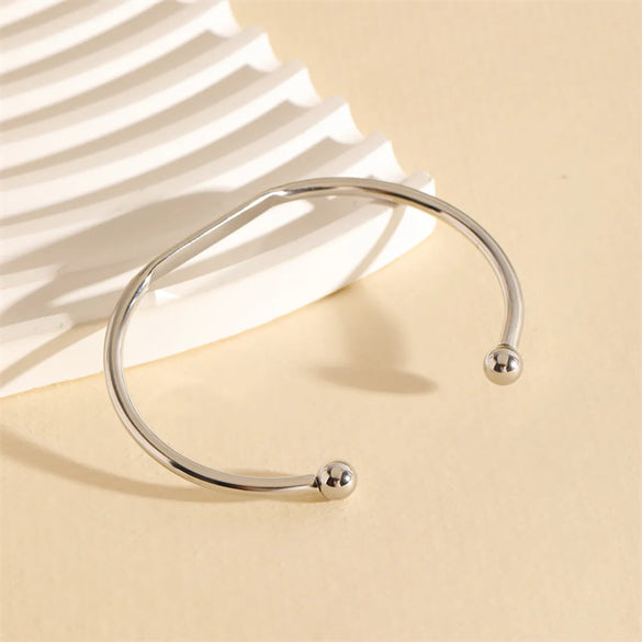 Handmade Solid Color Knot Stainless Steel Asymmetrical Plating 18k Gold Plated Cuff Bracelets