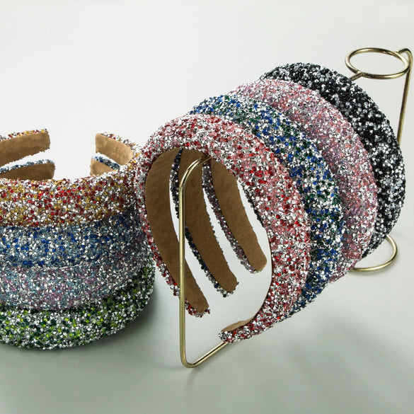 Handmade Sponge Diamond Widebrimmed Headband Geometric Style Hair Accessories For Women