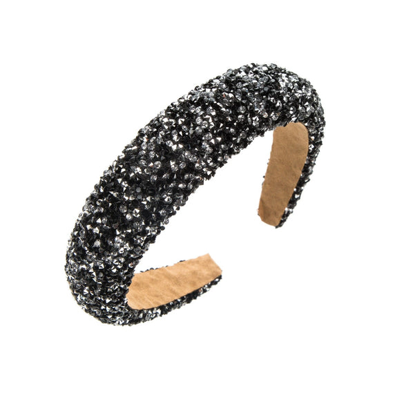 Handmade Sponge Diamond Widebrimmed Headband Geometric Style Hair Accessories For Women