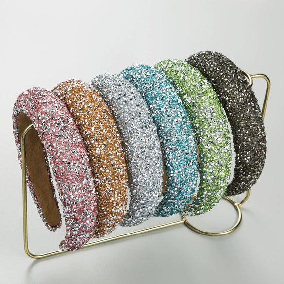 Handmade Sponge Diamond Widebrimmed Headband Geometric Style Hair Accessories For Women
