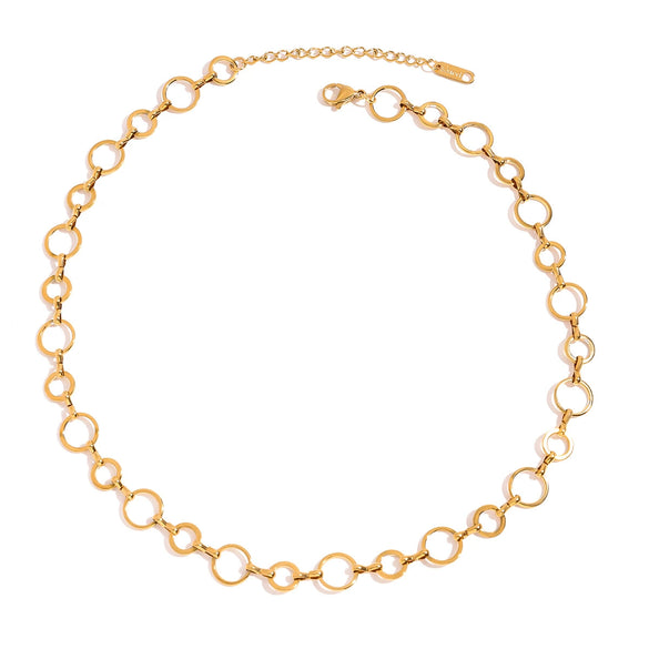 Handmade Stainless Steel And Titanium Steel Geometric Pattern Necklace With Electroplating For Women