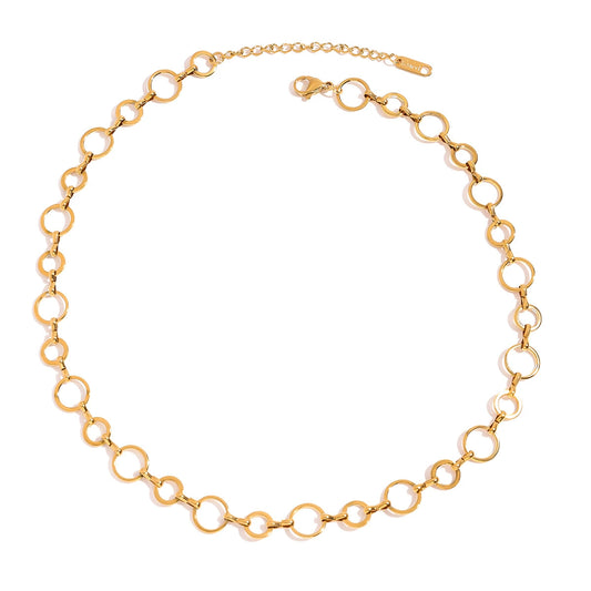Handmade Stainless Steel And Titanium Steel Geometric Pattern Necklace With Electroplating For Women
