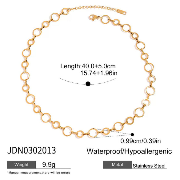 Handmade Stainless Steel And Titanium Steel Geometric Pattern Necklace With Electroplating For Women