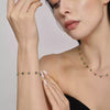 Handmade Stainless Steel And Titanium Steel Necklace Bracelet With Natural Blue And Green Stones Electroplated Decoration