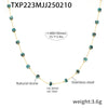 Handmade Stainless Steel And Titanium Steel Necklace Bracelet With Natural Blue And Green Stones Electroplated Decoration