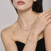Handmade Stainless Steel And Titanium Steel Necklace Bracelet With Natural Blue And Green Stones Electroplated Decoration