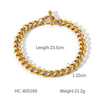 Handmade Stainless Steel Ball Ball Chain Bracelet For Women With Geometric Pattern 18K Gold Plated
