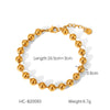 Handmade Stainless Steel Ball Ball Chain Bracelet For Women With Geometric Pattern 18K Gold Plated