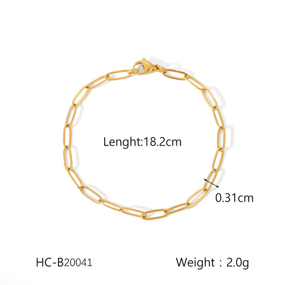 Handmade Stainless Steel Ball Ball Chain Bracelet For Women With Geometric Pattern 18K Gold Plated