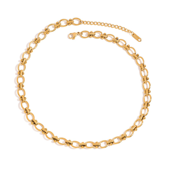 Handmade Stainless Steel Ball Necklace With Geometric Pattern Electroplated For Women