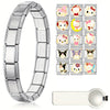 Handmade Stainless Steel Bracelet With Cartoon Characters And Dripping Oil Design For Women