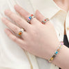 Handmade Stainless Steel Bracelet With Cartoon Characters And Dripping Oil Design For Women