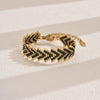 Handmade Stainless Steel Bracelet With Glass Glazed Rhombus Pattern Beads In Bohemian Style
