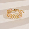 Handmade Stainless Steel Bracelet With Glass Glazed Rhombus Pattern Beads In Bohemian Style