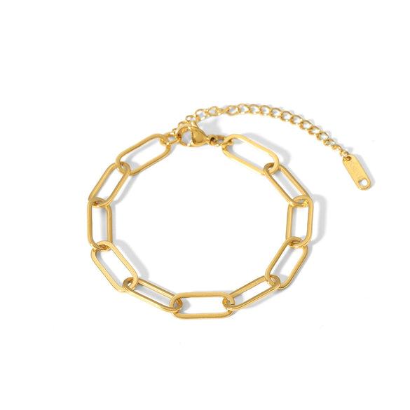 Handmade Stainless Steel Chain Necklace And Bracelet For Women Retro Geometric Style Vacuum Real Gold Electroplating In Pvd Furnace Jewelry Wholesale