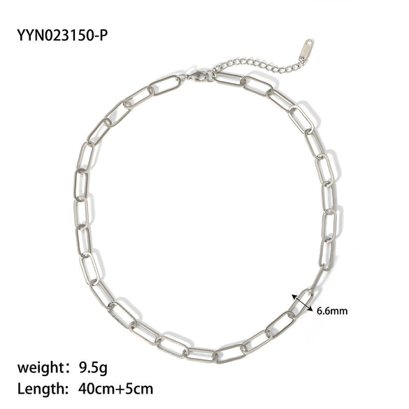 Handmade Stainless Steel Chain Necklace And Bracelet For Women Retro Geometric Style Vacuum Real Gold Electroplating In Pvd Furnace Jewelry Wholesale