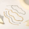 Handmade Stainless Steel Chain Necklace And Bracelet For Women Retro Geometric Style Vacuum Real Gold Electroplating In Pvd Furnace Jewelry Wholesale
