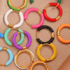 Handmade Stainless Steel Ear Buckle With Enamel Color And Oil Drop Design Geometric Style Electroplated