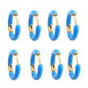 Handmade Stainless Steel Ear Buckle With Enamel Color And Oil Drop Design Geometric Style Electroplated