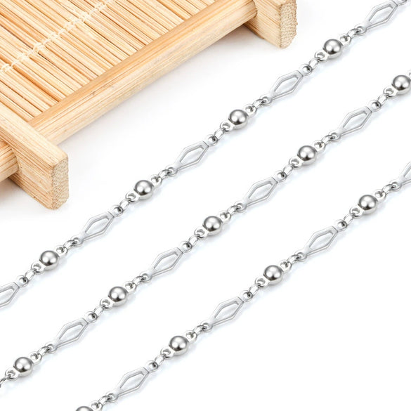 Handmade Stainless Steel Electrolytic Plating Closed Lantern Chain Necklace And Bracelet With Diamond Simple And Durable