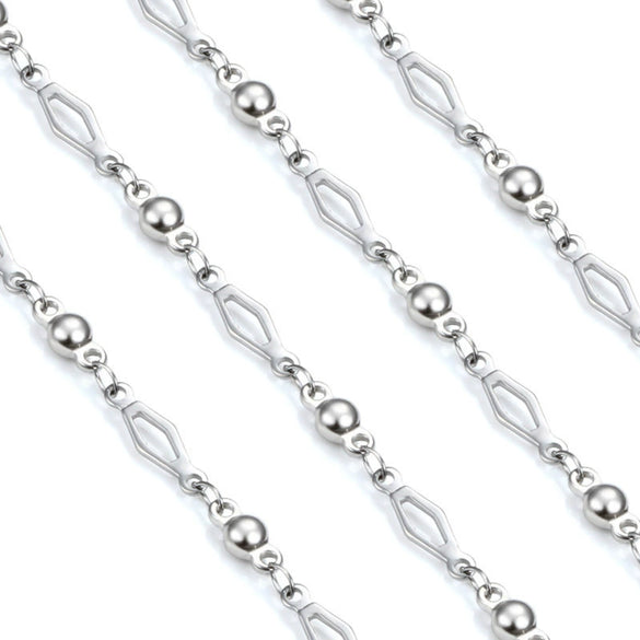Handmade Stainless Steel Electrolytic Plating Closed Lantern Chain Necklace And Bracelet With Diamond Simple And Durable