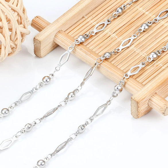 Handmade Stainless Steel Electrolytic Plating Closed Lantern Chain Necklace And Bracelet With Diamond Simple And Durable