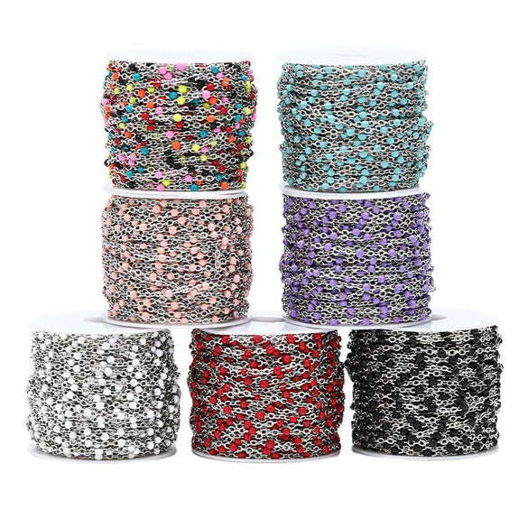 Handmade Stainless Steel Enamel Oil Drop Chain For Necklace And Bracelet Diy Accessories