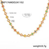 Handmade Stainless Steel Flower Chain Oil Dropping Color Necklace Bracelet Kanklet Suit With Electroplating