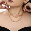 Handmade Stainless Steel Flower Chain Oil Dropping Color Necklace Bracelet Kanklet Suit With Electroplating