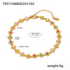 Handmade Stainless Steel Flower Chain Oil Dropping Color Necklace Bracelet Kanklet Suit With Electroplating