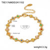 Handmade Stainless Steel Flower Chain Oil Dropping Color Necklace Bracelet Kanklet Suit With Electroplating
