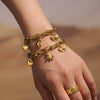 Handmade 316L Stainless Steel Geometric Pattern Women's Fashion Electroplated Bracelet With Bear Love Bow Multiaccessories