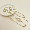 Handmade Stainless Steel Geometric Ring And Long Necklace Jewelry With Electroplating Treatment