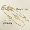 Handmade Stainless Steel Geometric Ring And Long Necklace Jewelry With Electroplating Treatment