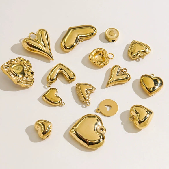 Handmade Stainless Steel Heartshaped Love Series Necklace Earrings Bracelet Pendant Accessories With 14K Gold Electroplating