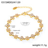 Handmade 316L Stainless Steel Inlaid Zircon Geometric Floret Women's Bracelet 18K Real Gold Plated