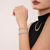 Handmade 316L Stainless Steel Inlaid Zircon Geometric Floret Women's Bracelet 18K Real Gold Plated