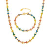 Handmade 316L Stainless Steel Inlaid Zircon Light Luxury Clavicle Necklace And Bracelet Set With Electroplating