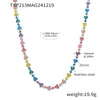 Handmade 316L Stainless Steel Inlaid Zircon Light Luxury Clavicle Necklace And Bracelet Set With Electroplating