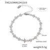 Handmade 316L Stainless Steel Inlaid Zircon Light Luxury Clavicle Necklace And Bracelet Set With Electroplating