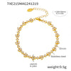 Handmade 316L Stainless Steel Inlaid Zircon Light Luxury Clavicle Necklace And Bracelet Set With Electroplating