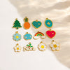 Handmade Stainless Steel Jewelry Accessories Pendant With Dripping Oil Treatment Flower Pineapple Rainbow Love Design