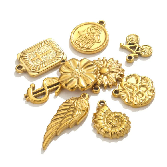 Handmade Stainless Steel Jewelry Accessories With Totem Pattern And 18K Electroplating For Pendant Bracelet Necklace