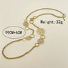 Handmade Stainless Steel Long Sweater Chain Necklace With Hollow Longevity Tree Ring Pattern And Electroplating Treatment