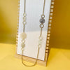 Handmade Stainless Steel Long Sweater Chain Necklace With Hollow Longevity Tree Ring Pattern And Electroplating Treatment